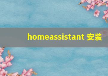 homeassistant 安装